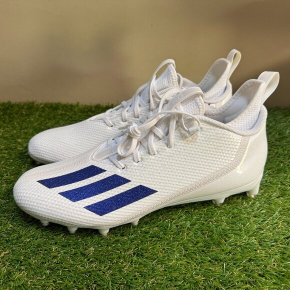 Adidas Adizero Scorch Football Cleats Shoes White Blue HP8753 Men’s Size 13 NEW